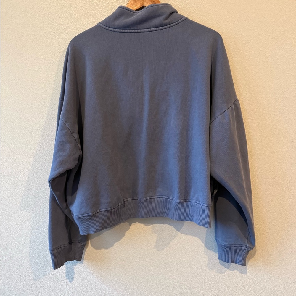 Victoria's Secret Pink Heathered Blue quarter zip - Picture 3 of 3